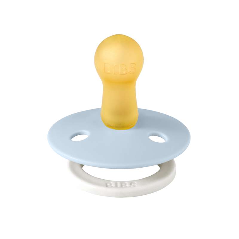 Bibs Kerek Colour Cumi - mé. 2 - természetes gumi - GLOW - Baba Kék 