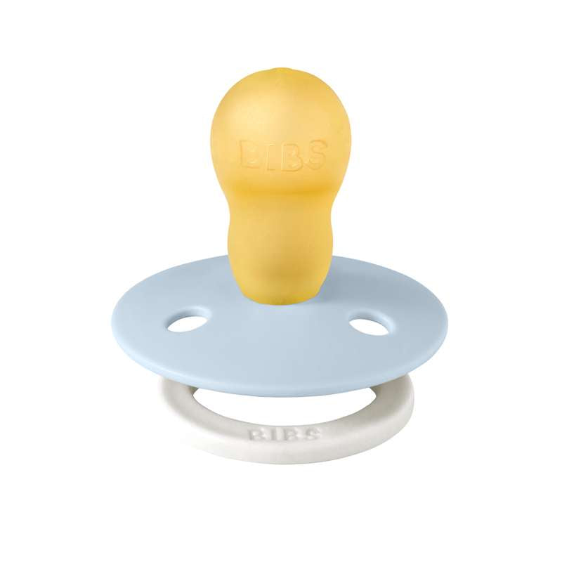 Bibs Round Colour Pacifier - sz. 3 - natural rubber - GLOW - Baby Blue 