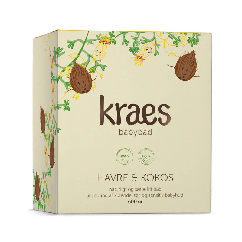 KRAES Bain pour bébé à l'avoine et à la noix de coco - 600g