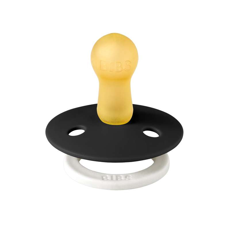 Chupete Bibs Redondo Colour - t. 2 - caucho natural - GLOW - Negro 