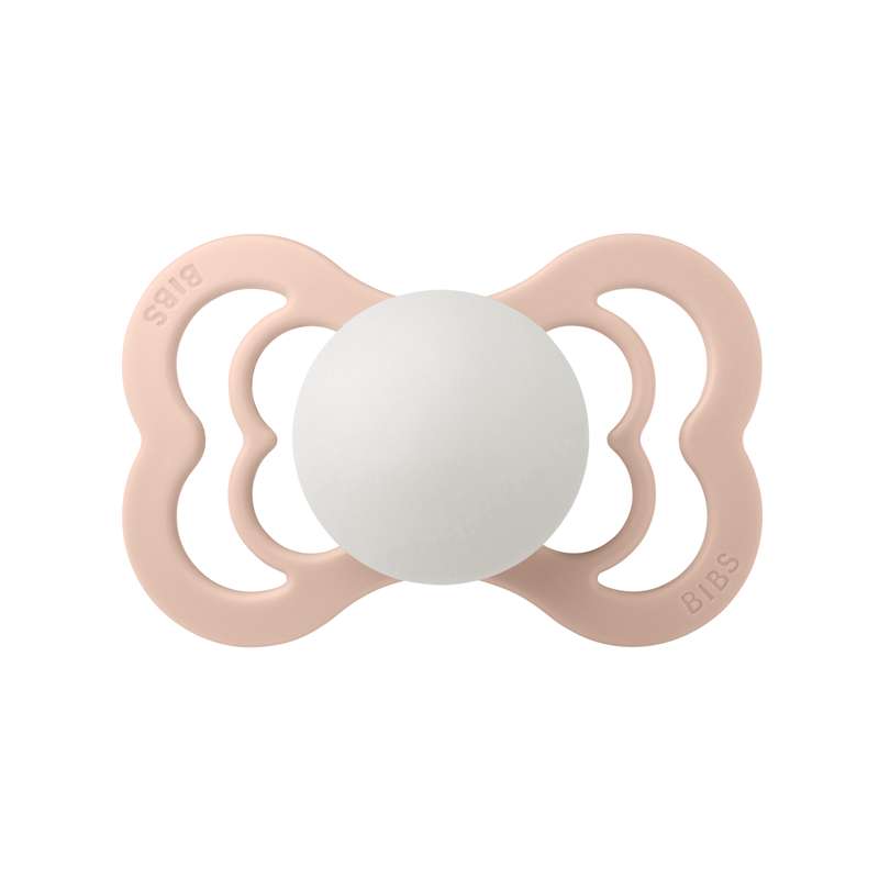 BIBS Supreme Schnuller - Größe 2 - Naturkautschuk - GLOW - Blush