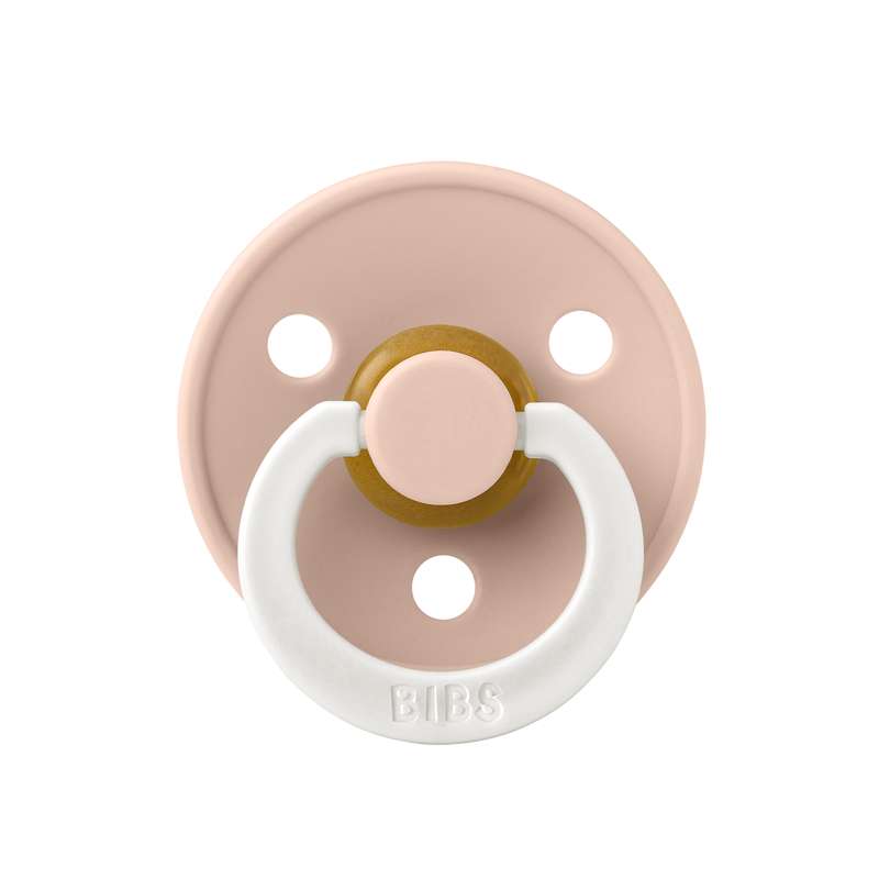 BIBS Sucette Ronde Colour - Taille 2 - Caoutchouc naturel - GLOW - Blush