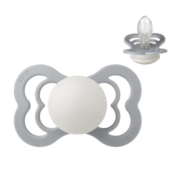 BIBS Symmetrischer Supreme Schnuller - Gr. 2 - Silikon - GLOW - Cloud
