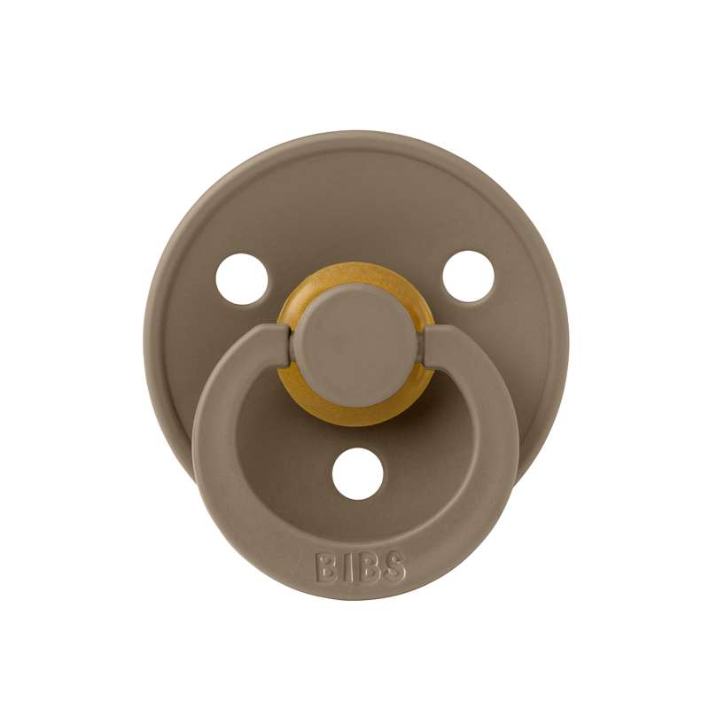 BIBS Sucette Ronde Colour - Taille 2 - Caoutchouc naturel - Dark Oak