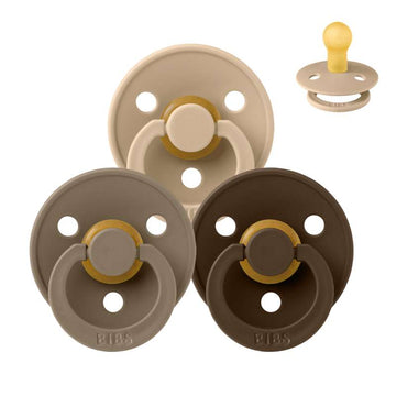 Bibs Round Colour Pacifier - Multipack - 3 pcs. - sz. 1 - Down to Earth 