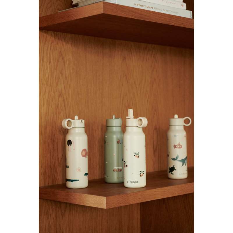 Liewood Falk Lahvička na pití - Nerezová ocel - 350ml - Broskev/Mix mořské mušle 