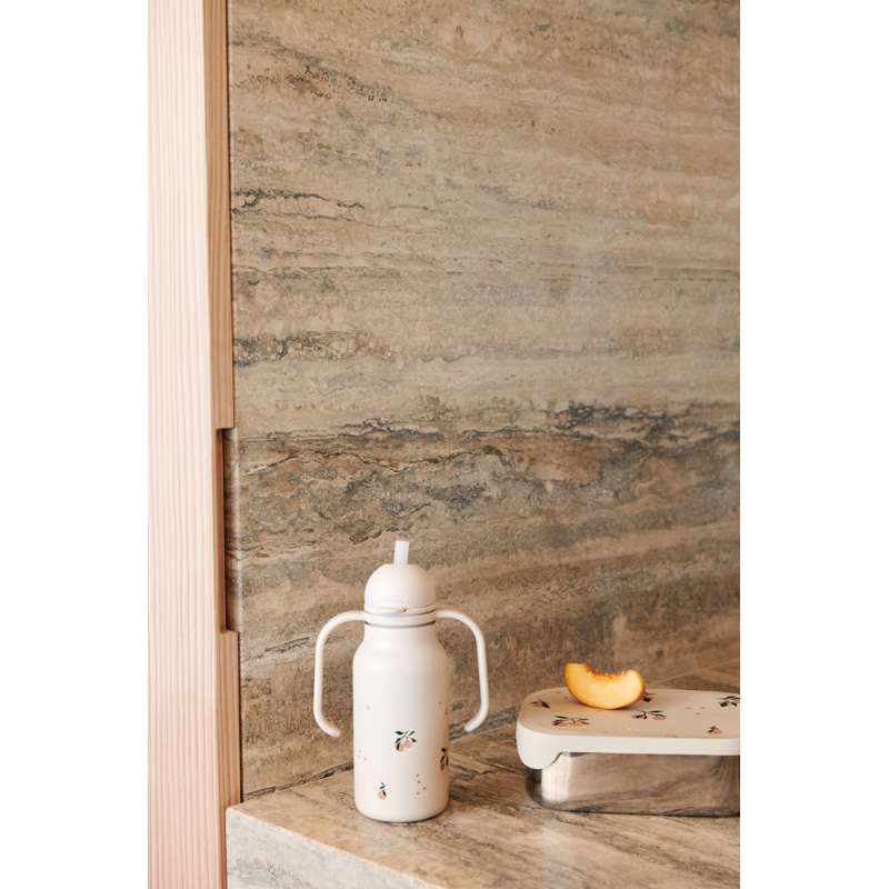 Liewood Arthur Ruminddelt Madkasse - Stål/Silikone - Peach/Sea Shell Mix