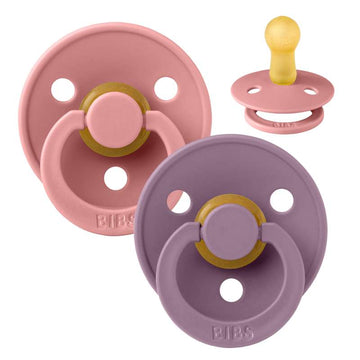 Smoczek Bibs Okrągły Colour - 2-Pak - roz. 2 - kauczuk naturalny - Zgniła Róż/Mauve 