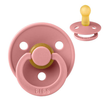 Sucette Bibs Rond Colour - t. 2 - caoutchouc naturel - Rose Poussière 