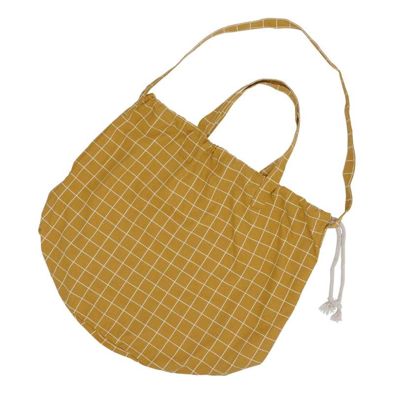 HAPS Nordic Shopping Bag with Drawstring Closure - Mustard Check