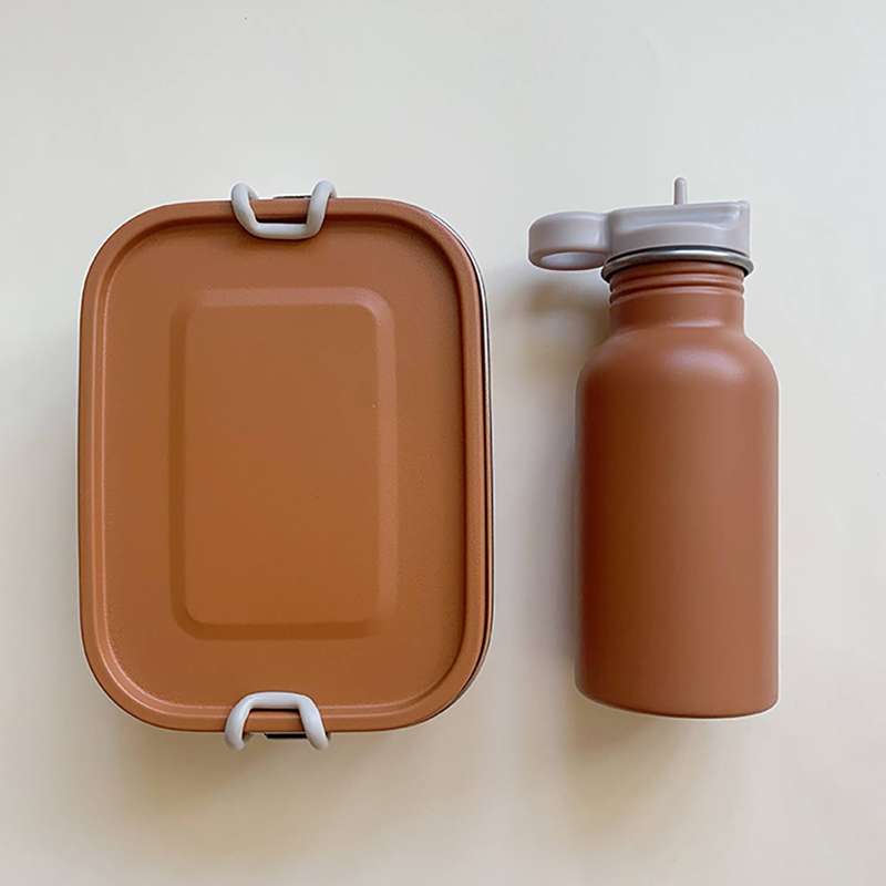 HAPS Nordic Lunchbox - Stainless Steel with Compartment - Terracotta