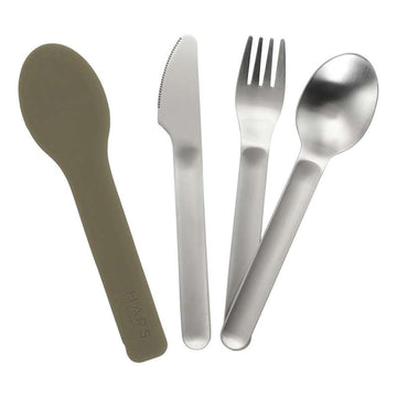 HAPS Nordic Children's Cutlery - Stainless Steel - Olive