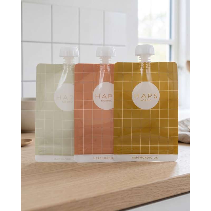 HAPS Nordic Reusable Smoothie Bags - 3-Pack - Warm Check