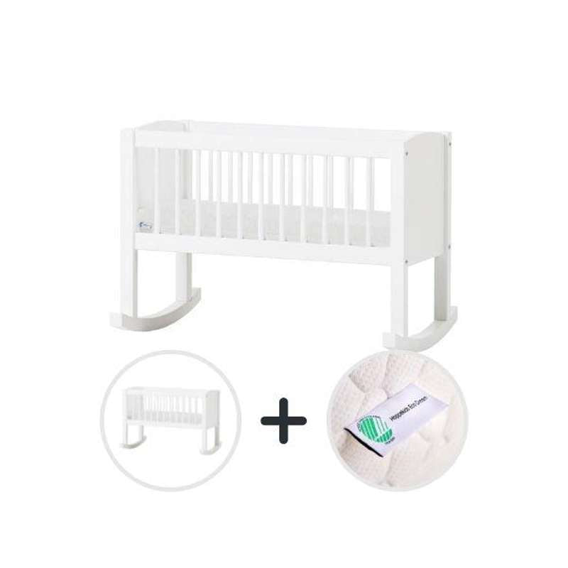 Hoppekids Vugge m. ECO Dream Madras - 40x80 cm. - Hvid