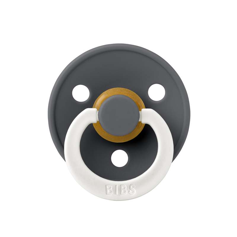 Sucette Bibs Rond Colour - t. 3 - caoutchouc naturel - GLOW - Fer 