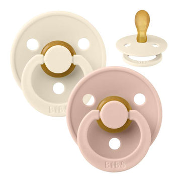BIBS Symmetrisk Colour Sut - 2-Pak - str. 2 - naturgummi - Elfenben/Blush 