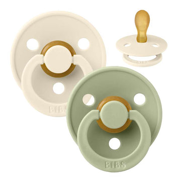 BIBS Symmetrisk Colour Sut - 2-Pak - str. 2 - naturgummi - Elfenben/Salvie 