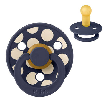 BIBS Rund Colour Sut - Str. 2 - Naturgummi - Mega Polka Studio - Ivory/Deep Space
