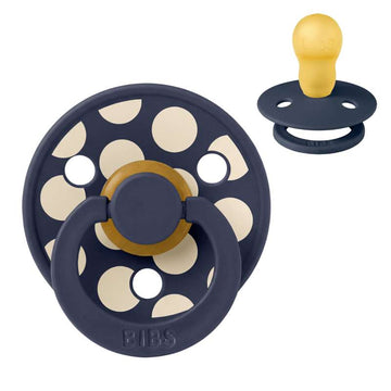 BIBS Rund Colour Sut - Str. 3 - Naturgummi - Mega Polka Studio - Ivory/Deep Space