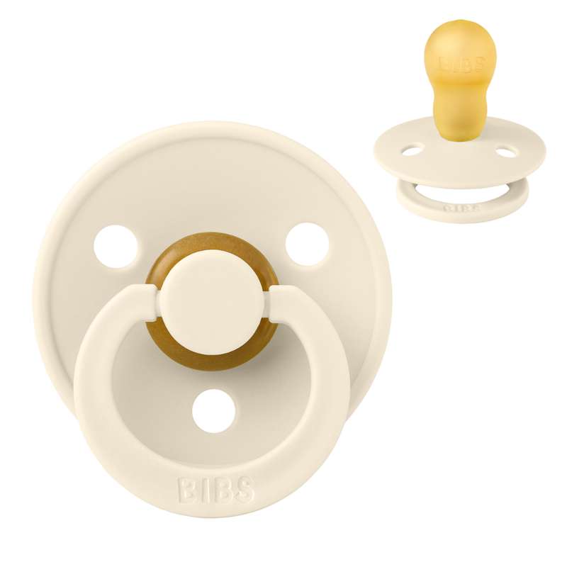 Bibs Кръгъл Colour Биберон - р-р 3 - естествен каучук - Слонова кост 