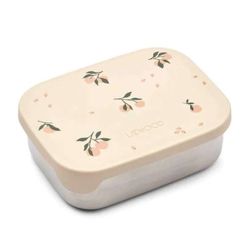 Liewood Arthur Ruminddelt Madkasse - Stål/Silikone - Peach/Sea Shell Mix