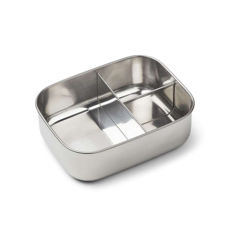 Liewood Arthur Ruminddelt Madkasse - Stål/Silikone - Vehicles/Dove Blue Mix