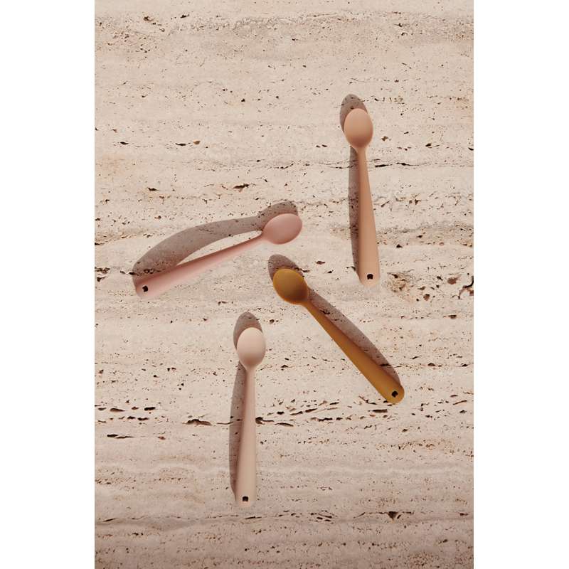 Liewood Siv měkké dětské lžičky - 4-balení - Silikon - Tuscany Rose Multi Mix