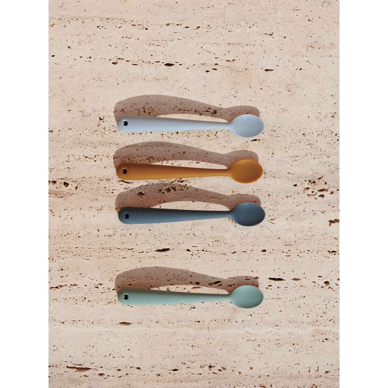 Liewood Siv Soft Baby Spoons - 4-pack - Silicone - Blue Multi Mix