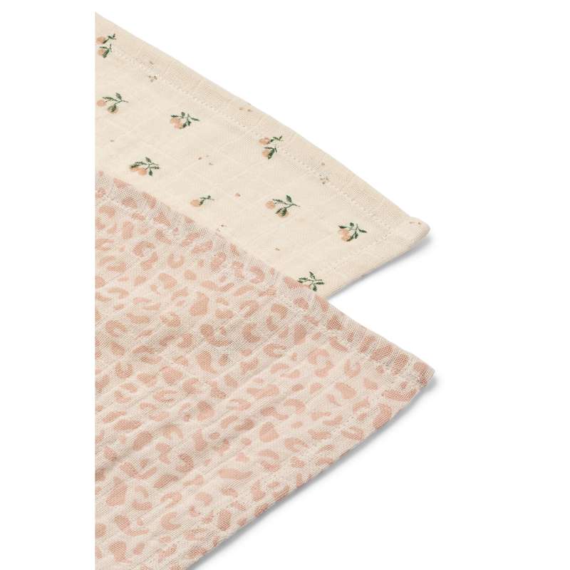 Liewood Lewis Scutece din muselină - Pachet de 2 - Mini Leo/Mix Mini Peach