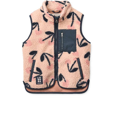 Liewood Vada Fleece Vest - Mega Cherry Heart/Rosey 
