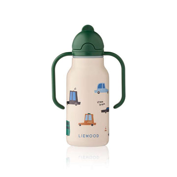 Liewood Kimmie Water Bottle - Stainless Steel - 250ml - Cars/Sandy 