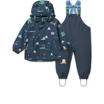 Liewood Manu дъждобранен комплект - Cars/Classic Navy 