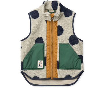 Liewood Gilet in pile Nolan - Spot Dots/Mist 