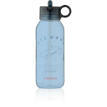 Liewood Yang Water Bottle - Tritan w. Silicone Cover - 500ml - Race Cars/Classic Navy 