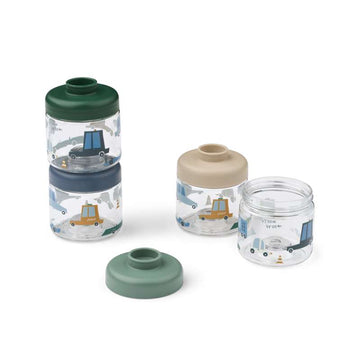 Liewood Dominique Piccoli contenitori per alimenti - Tritan - confezione da 4 - 100ml - Cars/Sandy 