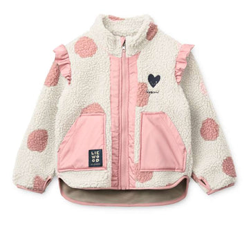 Liewood Noam Fleecejacke m. Rüschen - Spot Dot Sandy/Rose blush Mix 