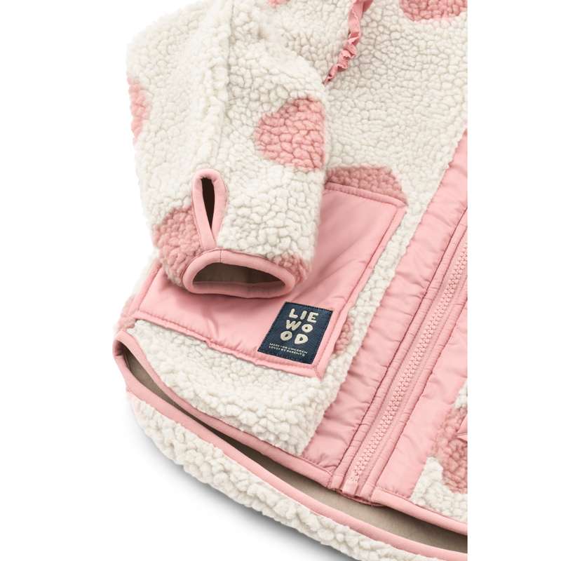 Liewood Noam flis jakna s volanima - Spot Dot Sandy/Rose blush Mix 