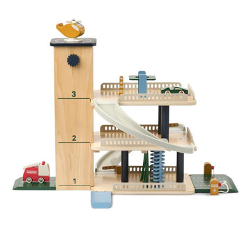 Liewood Jordy Wooden Multi Play Parking Tower - Beach Blue Multi Mix