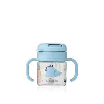Liewood Kai Tritan lonček s slamico - 280ml - Dino Roar/Sandy