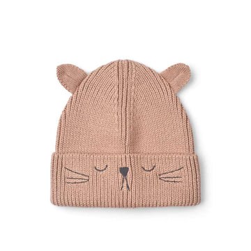 Liewood Gina Beanie with Cat Embroidery - Pale Tuscany