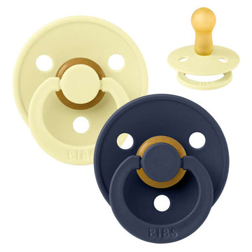 BIBS Pacifier Colour 2 PACK Latex Size 2 Luna/Deep space