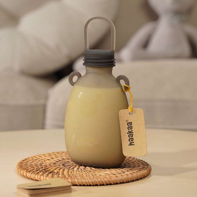 Haakaa Siliconen zak voor Melk - Happii Bear - 2 stuks - 260ml 