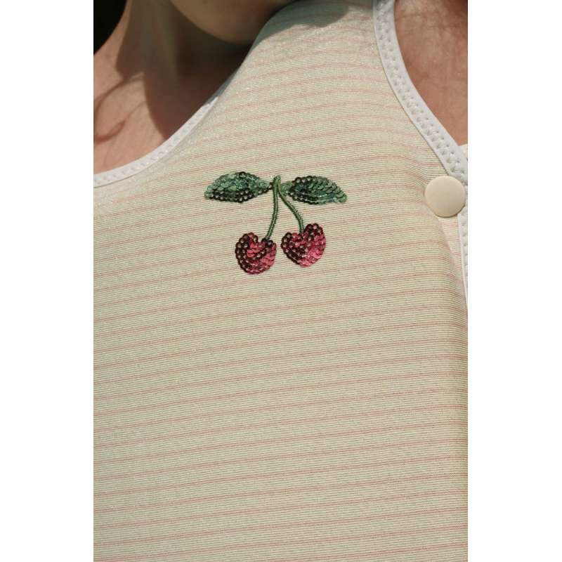 Konges Sløjd Cherry Plavací vesta - Růžový pruh 