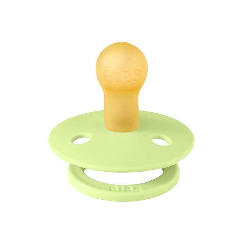 BIBS Ciuccio Round Colour - 2 pezzi - tg. 1 - gomma naturale - Matcha/Cactus 
