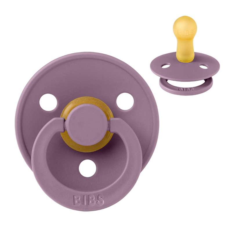 BIBS Sucette Ronde Colour - Taille 2 - Caoutchouc naturel - Mauve