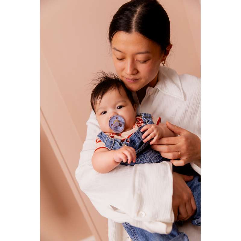 Bibs Okrúhly Colour Cumlík - 2-balenie - veľ. 2 - prírodná guma - Štúdio - Jasmine - Fossil Grey/Fossil Grey 