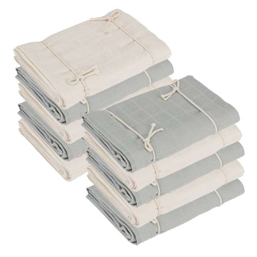 Oh'Naturel Økologiske Stofbleer - 10-pak - Swan/Dove