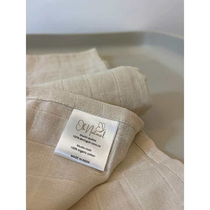 Oh'Naturel Økologiske Stofbleer - 10-pak - Sand