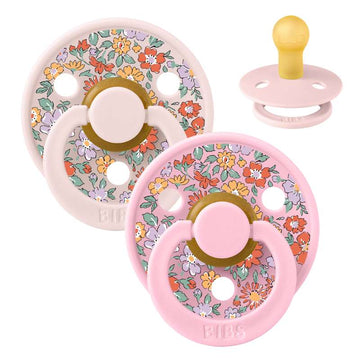BIBS Kerek Colour cumi - 2-es csomag - mé. 1 - természetes gumi - Liberty - Oscar Meadow/Petal Mix 