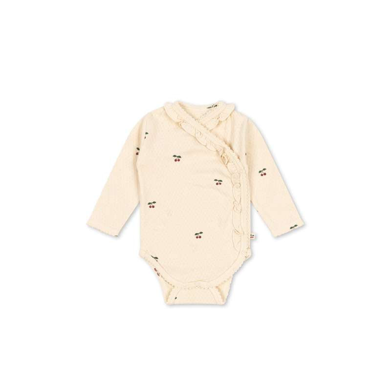 Konges Sløjd Sui Body с. Ръкави - Новородено - GOTS - Череша 